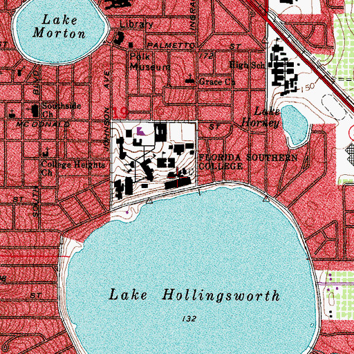 Topographic Map of Florida Southern College Student Housing Building 23, FL