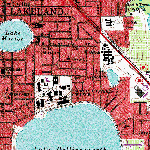 Topographic Map of Florida Southern College Student Housing Building 61, FL