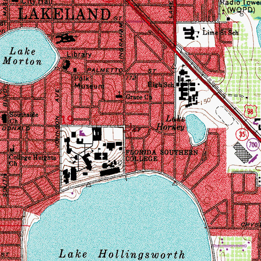Topographic Map of Florida Southern College Student Housing Building 62, FL