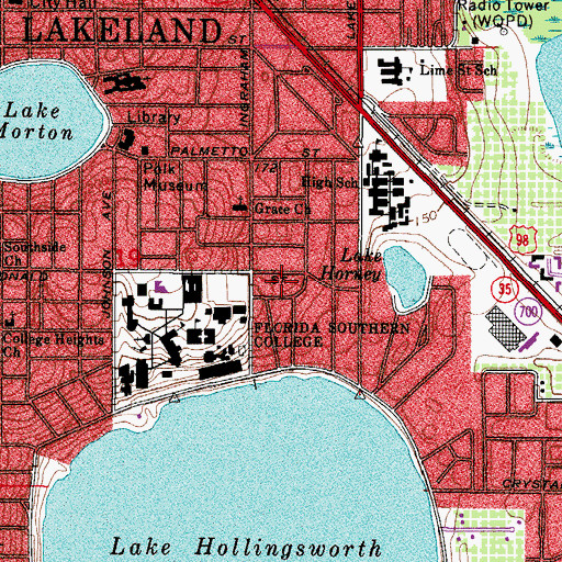 Topographic Map of Florida Southern College Student Housing Building 63, FL