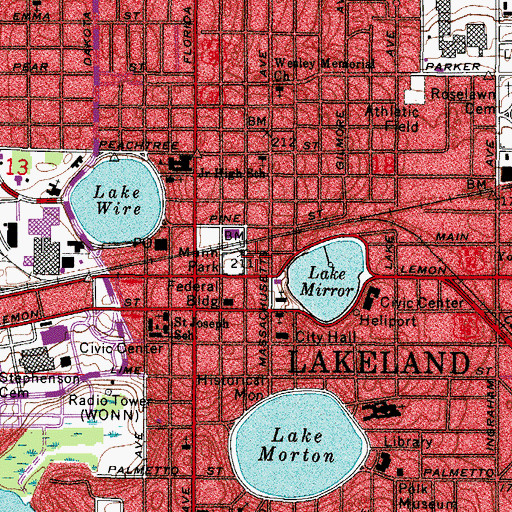 Topographic Map of Explorations V Childrens Museum, FL