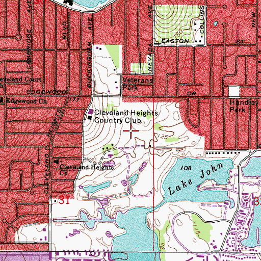 Topographic Map of Kings Point Executive Golf Course, FL