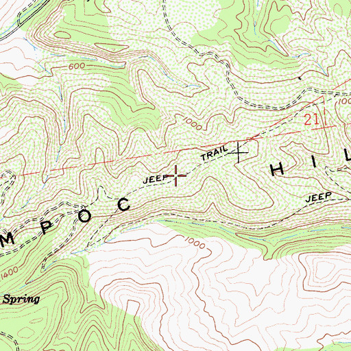 Topographic Map of Lompoc Hills, CA