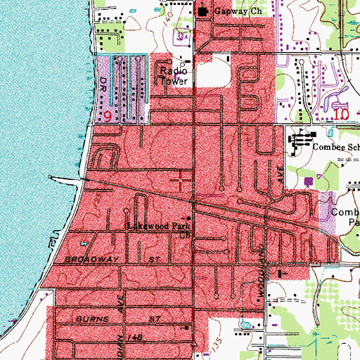 Topographic Map of Big Oak Park Mobile Home Park, FL