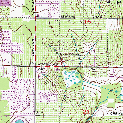 Topographic Map of Countryside Mobile Home Park, FL