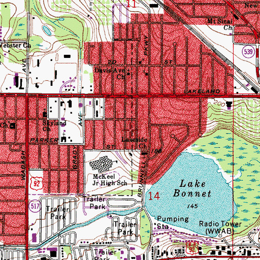 Topographic Map of Crescent Way Trailer Park, FL