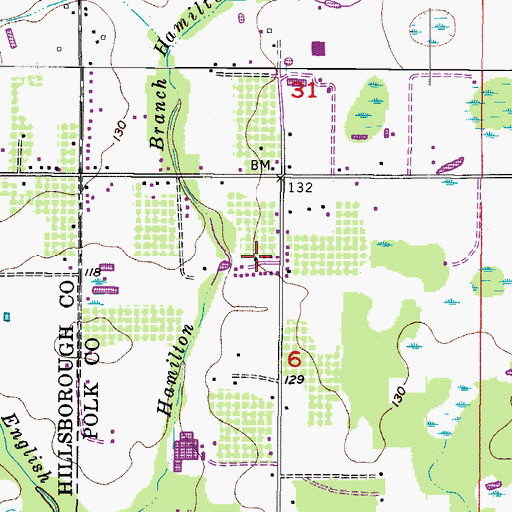 Topographic Map of Dranefield Mobile Home Park, FL