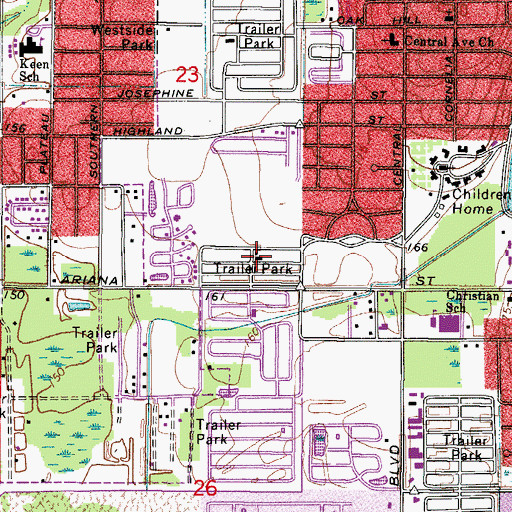 Topographic Map of Georgetowne Mobile Manor, FL