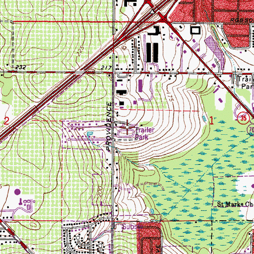 Topographic Map of Golden Wings Mobile Home Park, FL