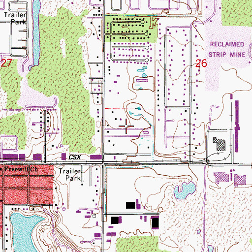 Topographic Map of Happy Hollow Mobile Home Ranch, FL