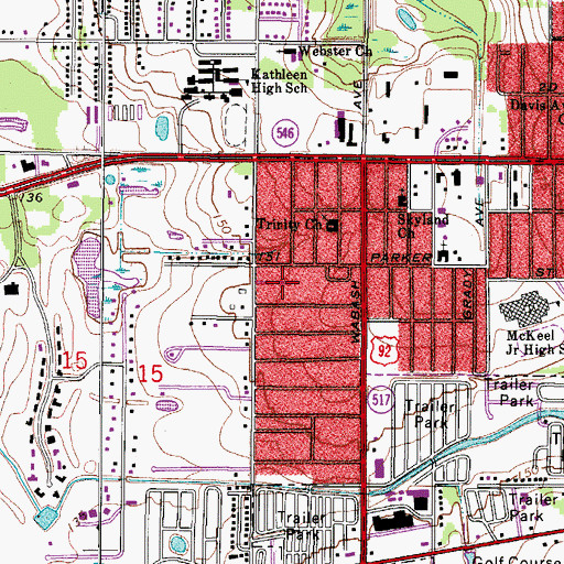 Topographic Map of Helens Mobile Home Park, FL