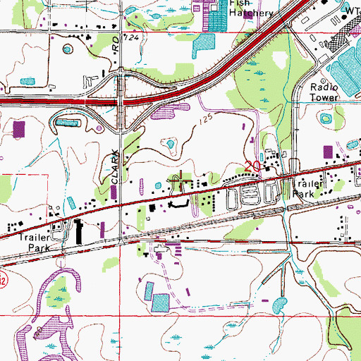 Topographic Map of Hibiscus Gardens Mobile Home Park, FL