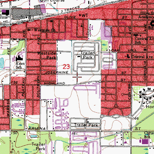 Topographic Map of Hickory Hills Manor Mobile Home Park, FL
