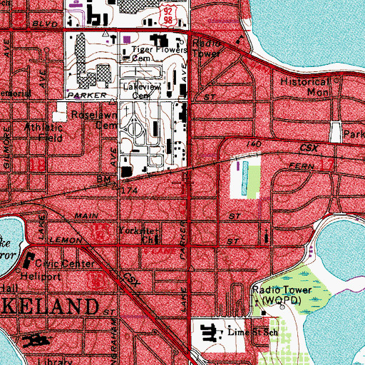 Topographic Map of Hilltop Mobile Home Park, FL