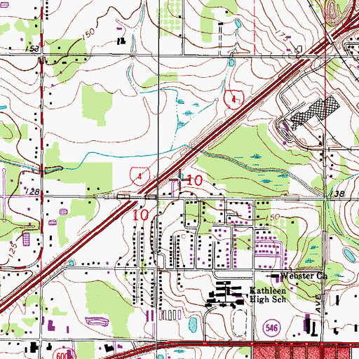 Topographic Map of Hoosier Park Mobile Home Park, FL