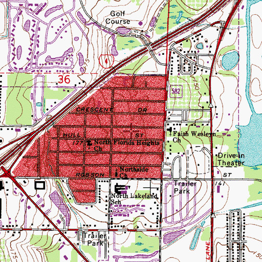 Topographic Map of Hull Street Blues Mobile Home Park, FL