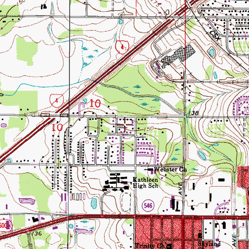 Topographic Map of J and M Mobile Home Park, FL