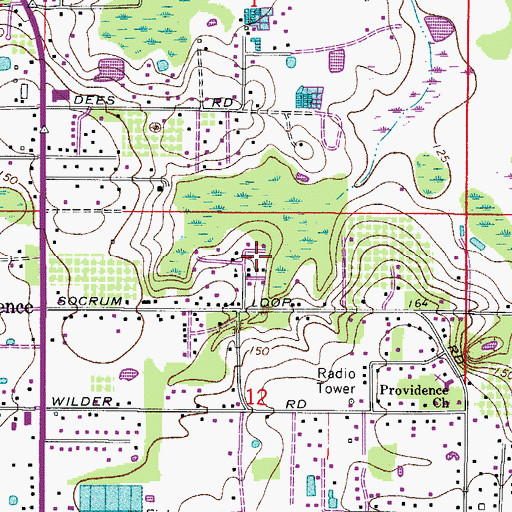 Topographic Map of Kern Mobile Estates, FL