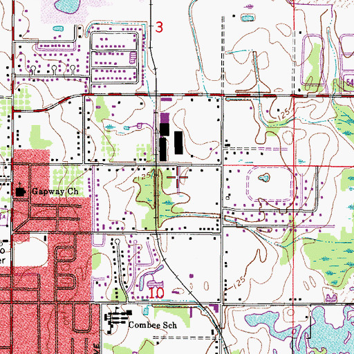 Topographic Map of Lee and Dots Mobile Home Park, FL