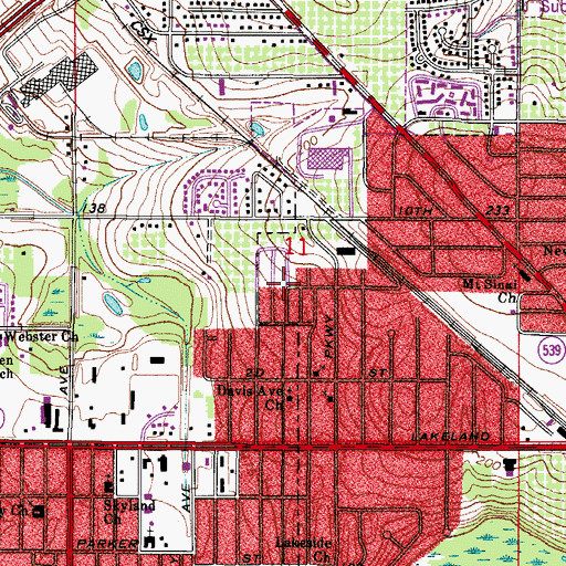 Topographic Map of Leisure Place Mobile Home Park, FL