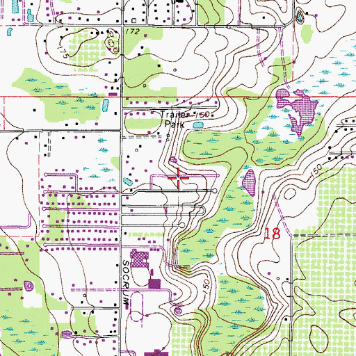 Topographic Map of Martin Estates Mobile Home Park, FL