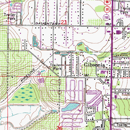 Topographic Map of May Grove Mobile Home Park, FL