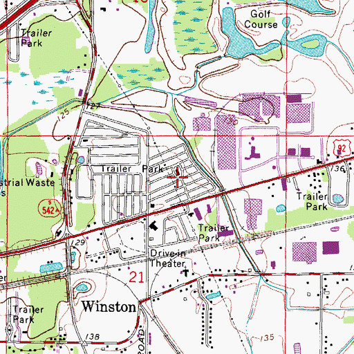 Topographic Map of Meadowbrook Mobile Home Park, FL