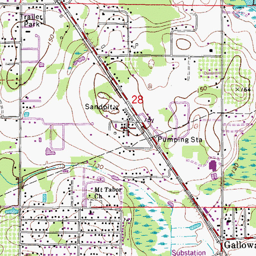 Topographic Map of Oakdale Mobile Home Park, FL
