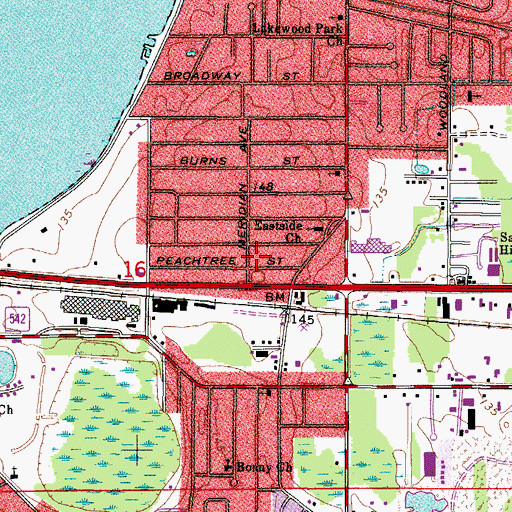 Topographic Map of Peachtree Mobile Home Park, FL