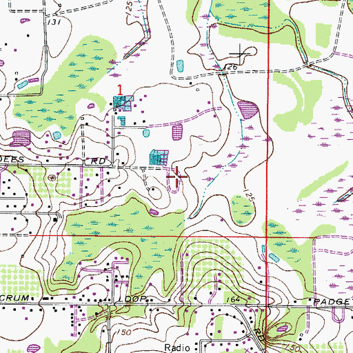 Topographic Map of Pleasant Ridge Mobile Home Park, FL