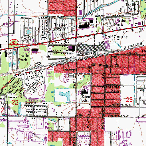 Topographic Map of Promise Crossing Mobile Home Park, FL