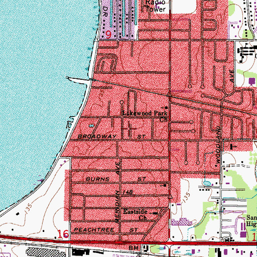 Topographic Map of Serene Court Mobile Home Park, FL