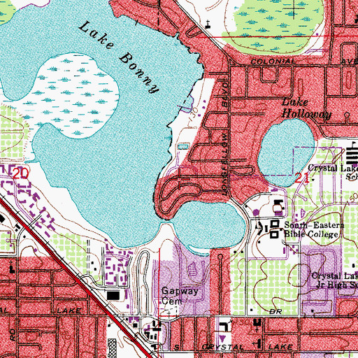 Topographic Map of Shady Oaks Mobile Home Park, FL