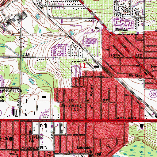 Topographic Map of Sherwood Mobile Home Park, FL