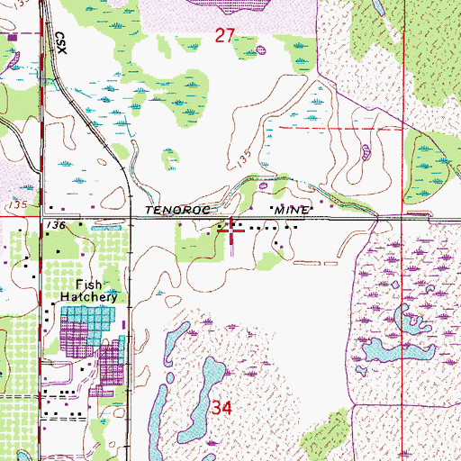 Topographic Map of Suttons Mobile Home Park, FL