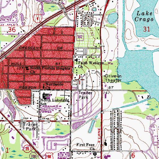 Topographic Map of Twelve Oaks Mobile Home Park, FL