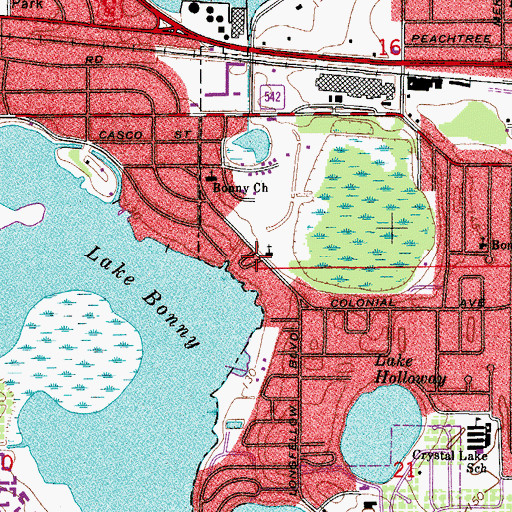 Topographic Map of Windy Beach Mobile Home Park, FL