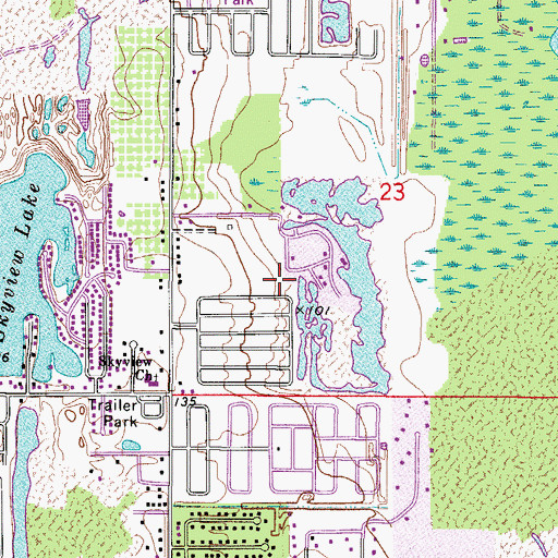 Topographic Map of Anglers Cove Mobile Home Park, FL