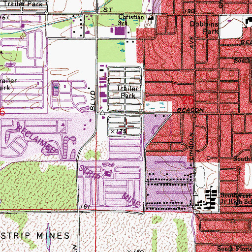 Topographic Map of Beacon Hill Colony Mobile Home Park, FL