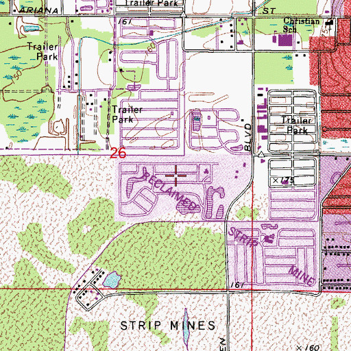 Topographic Map of Beacon Terrace Mobile Home Park, FL
