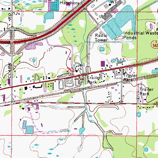 Topographic Map of Bell Ringer Mobile Home Park, FL