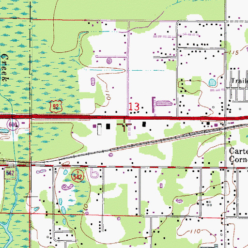 Topographic Map of Bide A While Mobile Home Park, FL