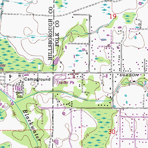 Topographic Map of Briarwood Estates Mobile Home Community, FL