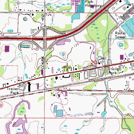 Topographic Map of Chapmans Mobile Home Park, FL