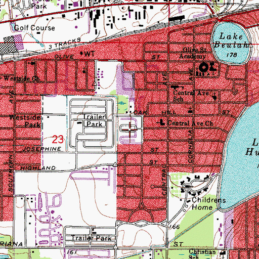 Topographic Map of Colonial Mobile Home Village, FL