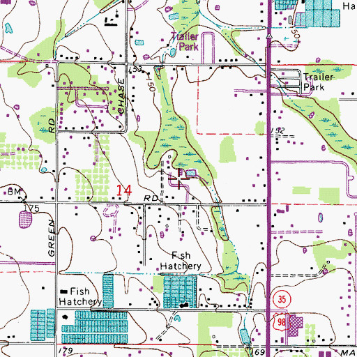 Topographic Map of Duff Meadows Mobile Home Park, FL