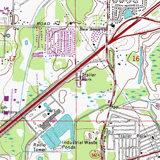 Topographic Map of Elim Mobile Home Park, FL
