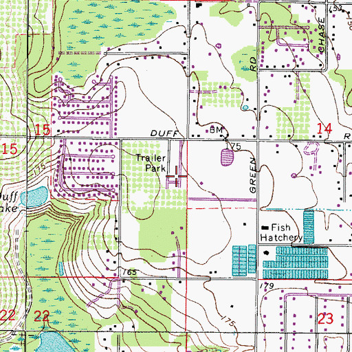 Topographic Map of Greenbrier Mobile Home Park, FL