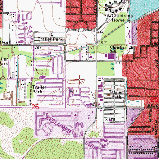 Topographic Map of Heatherwood Village Mobile Home Park, FL