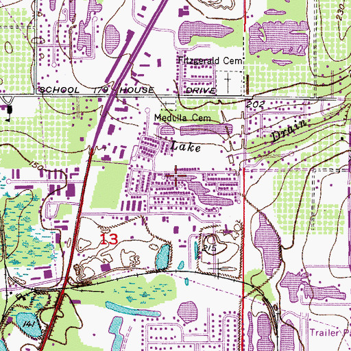Topographic Map of Highland Village Mobile Home Park, FL